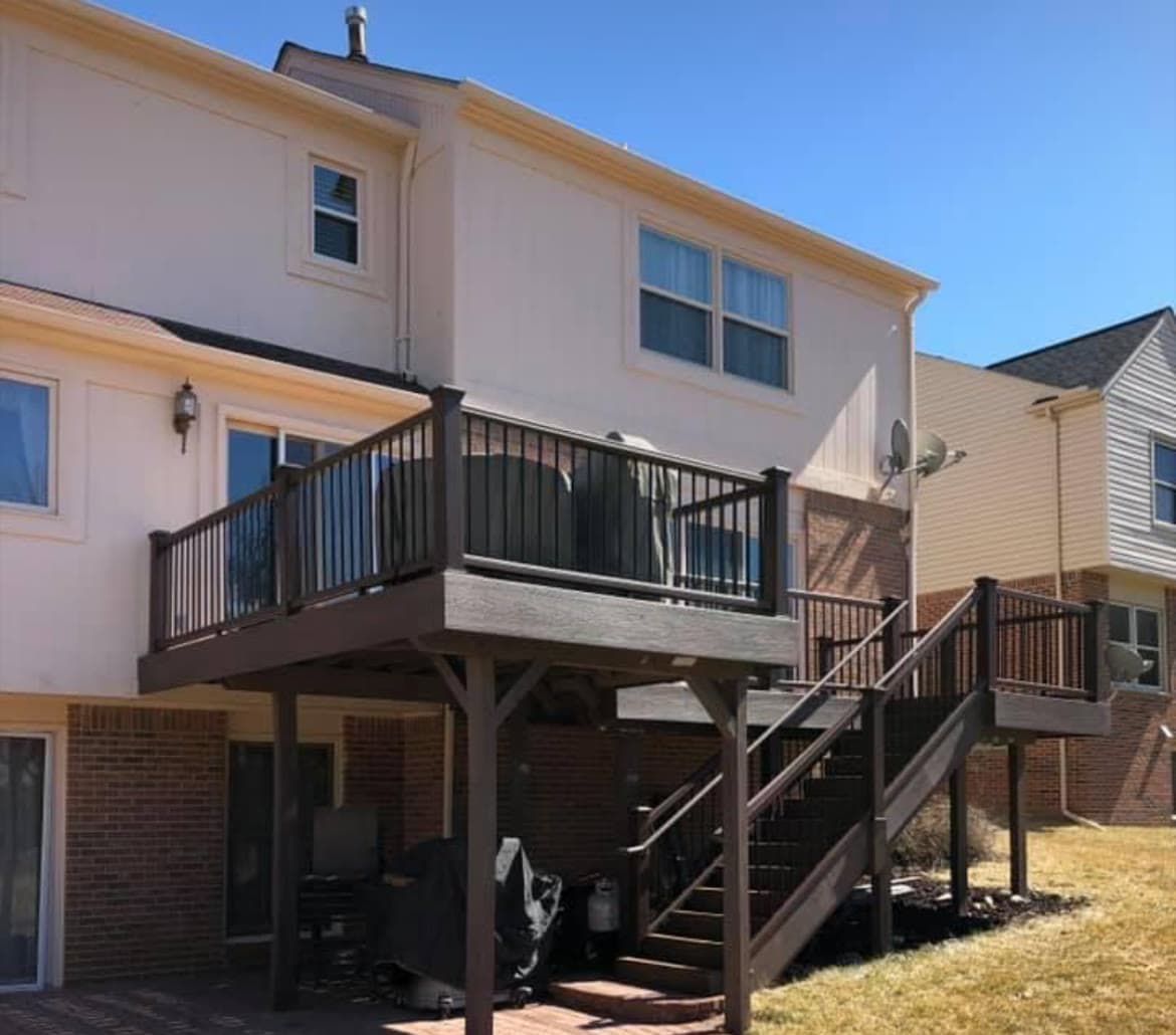 Example of a custom deck built by Persha Family Construction, serving Rochester Hills, MI